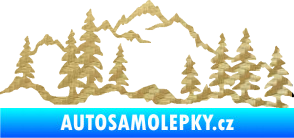 Samolepka Krajina hory 033 levá 3D karbon zlatý