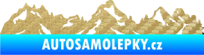 Samolepka Krajina hory 034 levá 3D karbon zlatý