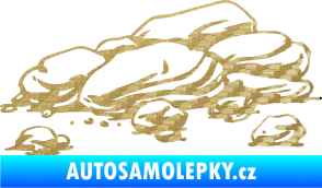 Samolepka Krajina kameny 001 3D karbon zlatý