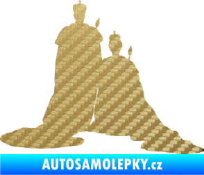 Samolepka Král a královna  3D karbon zlatý