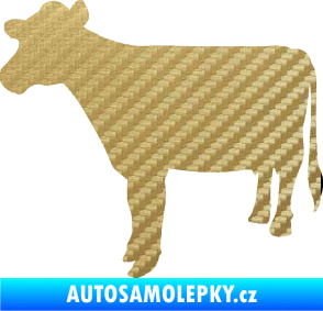 Samolepka Kráva 001 levá 3D karbon zlatý