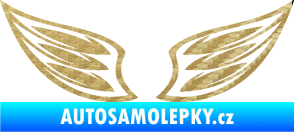 Samolepka Křídla 001  3D karbon zlatý
