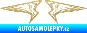 Samolepka Křídla 003 3D karbon zlatý