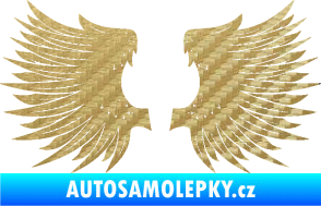 Samolepka Křídla 004 3D karbon zlatý