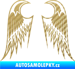 Samolepka Křídla 006 3D karbon zlatý