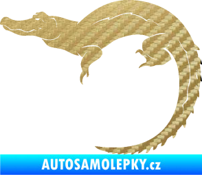 Samolepka Krokodýl 001 levá 3D karbon zlatý