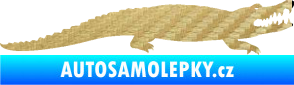 Samolepka Krokodýl 002 pravá 3D karbon zlatý