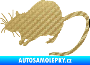 Samolepka Krysa 002 levá 3D karbon zlatý
