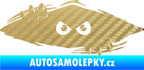 Samolepka Kuk 003 pravá šmírák 3D karbon zlatý