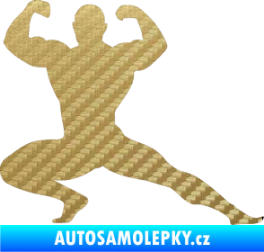 Samolepka Kulturista 015 pravá 3D karbon zlatý
