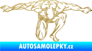 Samolepka Kulturista 016 pravá 3D karbon zlatý