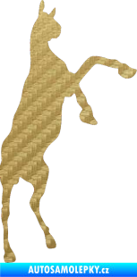 Samolepka Kůň 016 pravá 3D karbon zlatý