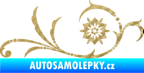 Samolepka Květina dekor 040 pravá 3D karbon zlatý