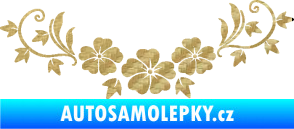 Samolepka Květina dekor 045 pravá ibišky 3D karbon zlatý