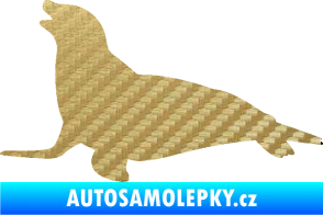 Samolepka Lachtan 002 levá 3D karbon zlatý