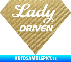 Samolepka Lady driven diamant 3D karbon zlatý