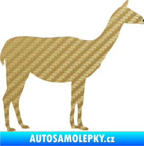 Samolepka Lama 001 pravá 3D karbon zlatý