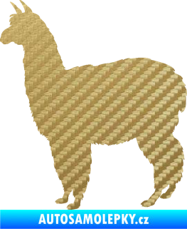 Samolepka Lama 002 levá alpaka 3D karbon zlatý