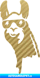Samolepka Lama 003 levá 3D karbon zlatý
