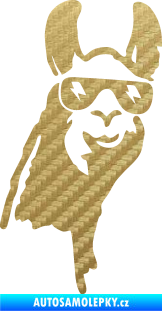 Samolepka Lama 003 pravá 3D karbon zlatý