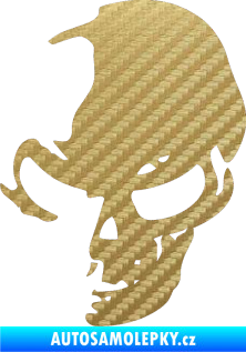 Samolepka Lebka 002 levá 3D karbon zlatý