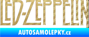 Samolepka Led Zeppelin 3D karbon zlatý