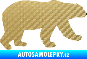 Samolepka Lední medvěd 002 pravá 3D karbon zlatý