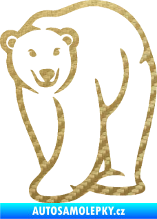 Samolepka Lední medvěd 004 levá 3D karbon zlatý
