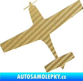 Samolepka Letadlo 003 levá 3D karbon zlatý