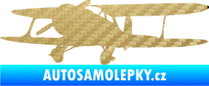 Samolepka Letadlo 006 levá 3D karbon zlatý