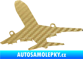 Samolepka Letadlo 007 levá 3D karbon zlatý