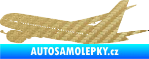 Samolepka Letadlo 009 levá 3D karbon zlatý