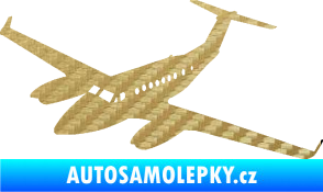 Samolepka Letadlo 010 levá 3D karbon zlatý