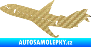 Samolepka Letadlo 013 levá 3D karbon zlatý
