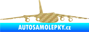 Samolepka Letadlo 015 pravá 3D karbon zlatý