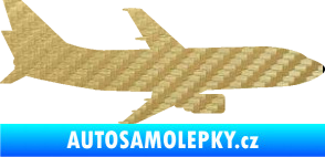 Samolepka Letadlo 019 pravá Boeing 737 3D karbon zlatý