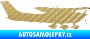 Samolepka Letadlo 021 pravá Cessna 182 3D karbon zlatý