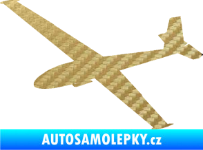 Samolepka Letadlo 025 levá kluzák 3D karbon zlatý
