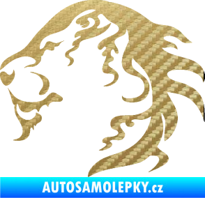 Samolepka Lev 003 levá 3D karbon zlatý