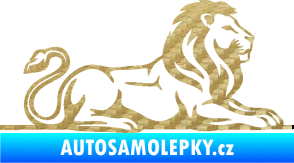 Samolepka Lev 010 pravá 3D karbon zlatý
