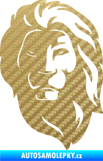 Samolepka Lev 011 pravá 3D karbon zlatý