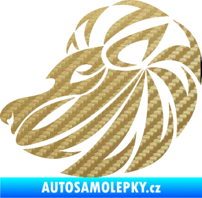 Samolepka Lev zvěrokruh 003 levá 3D karbon zlatý
