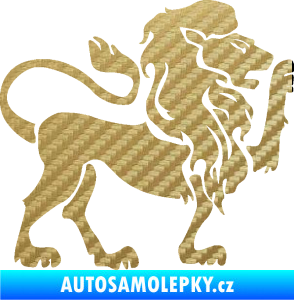 Samolepka Lev zvěrokruh 005 pravá 3D karbon zlatý
