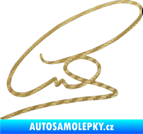 Samolepka Levis Hamilton podpis 3D karbon zlatý