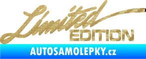 Samolepka Limited edition 011 nápis 3D karbon zlatý