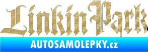 Samolepka Linkin Park 004 3D karbon zlatý