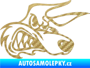 Samolepka Liška pravá 3D karbon zlatý