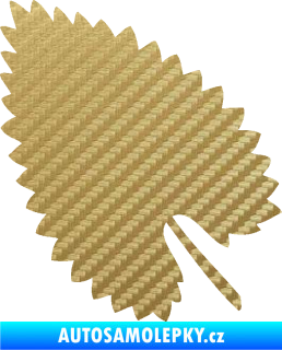 Samolepka List 001 levá 3D karbon zlatý