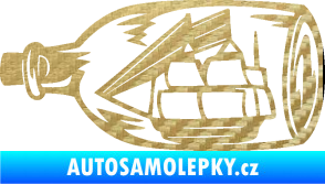 Samolepka Loď v láhvi 001 levá 3D karbon zlatý