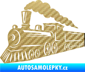 Samolepka Lokomotiva 003 levá 3D karbon zlatý